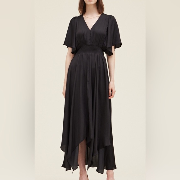 Black Satin Maxi Dress - Picture 1 of 3